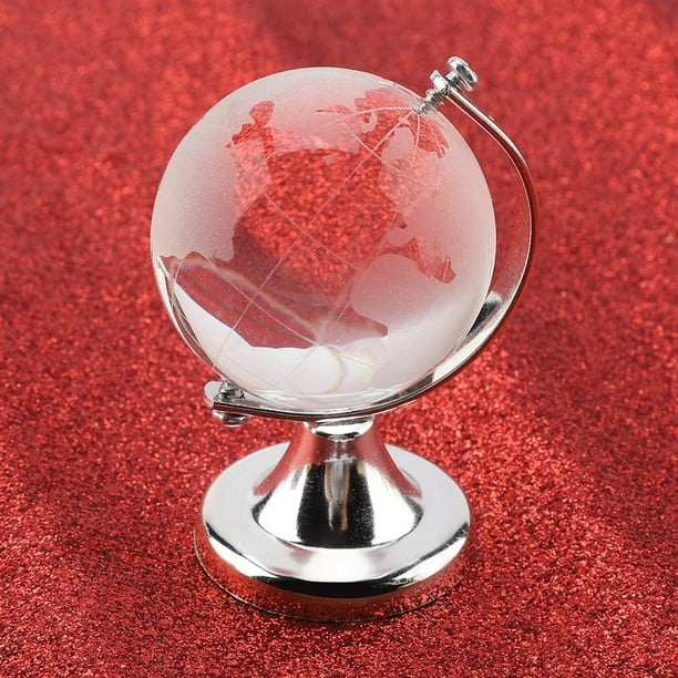 Sphère de cristal magique, Super Mini globe terrestre rond carte du monde  boule de verre de cristal boules de cristal décoratives bureau 