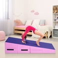 thumbnail image 3 of Patiojoy Folding Incline Gymnastics Mat Cheese Wedge Shape Tumbling Mat for Training & Exercising W/Handles Purple, 3 of 10