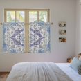 thumbnail image 3 of Blue Purple Boho Kitchen Curtains 54 Inch Length, Vintage Abstract Floral Ethnic Tribe Tiers Curtains for Bathroom Bedroom Cafe, Light Filtering Small Window Treatment Short Drapes 2 Panels 42"Wx54"L, 3 of 8