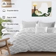 thumbnail image 4 of Light Gray Bedding 3 Piece Duvet Cover Set Full Size, Minimalist Boho Abstract Ethnic Motifs Soft Microfiber Comforter Cover with Zipper Closure & Pillowcases, Wrinkle & FadeResistant Quilt Cover, 4 of 9