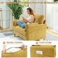 thumbnail image 4 of BedLuxury 47'' Wide LoveSeat, 2-seat Chenille sofa with 2 Pillows for Living Room and Small Spaces, Yellow, 4 of 7