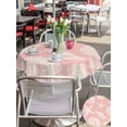 thumbnail image 5 of Outdoor Tablecloth with Umbrella Hole for Patio/Picnic/Party/Camping, Pink Starfish Coastal Waterproof Table Cloth Round Cover Washable, Shell Coral Summer Beach Nautical Ocean (Dia 54"), 5 of 9