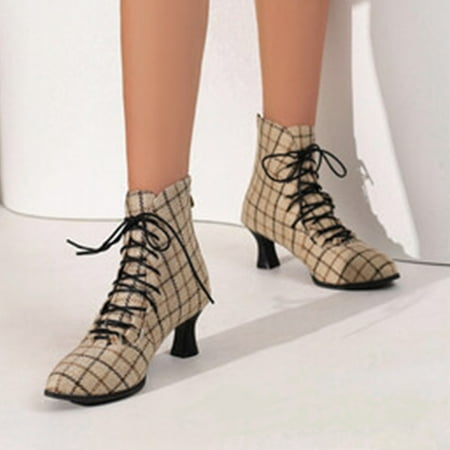 

Low Heels Women Buckle Strap Ankle BootiesPointed Toe Zipper Heels Dress Jeans Boots