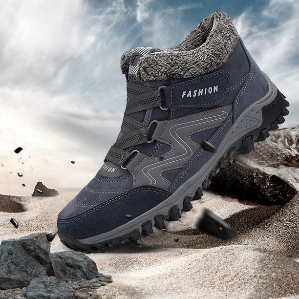 Zapatos de senderismo casuales de invierno Felpa Mujer Hombre Botines Zapatos (Azul marino 42) Ehuebsd Tenis De Mujer Tenis De Hombre