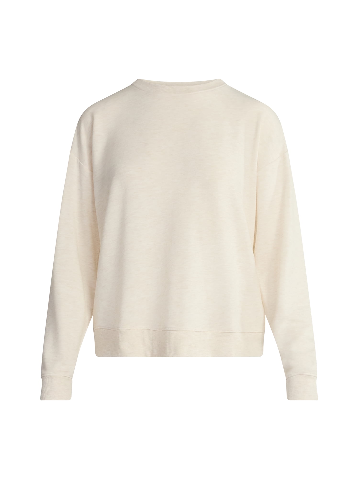 Joyspun Women's Fleece Drop Shoulder Sleep Top with Long Sleeves, Sizes XS-3X