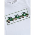 thumbnail image 6 of BemeyourBBs Toddler Baby Boy Summer Clothes Tractor Outfits Newborn Short Sleeve Tractor Embroidery T Shirt Tops Striped Shorts Set Toddler Infant Bot Summer Outfits, 6 of 9