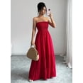 thumbnail image 4 of Off Shoulder Pleated Maxi Dress for Women – Strapless Tube Top Summer Dress with Tiered Skirt, 4 of 10