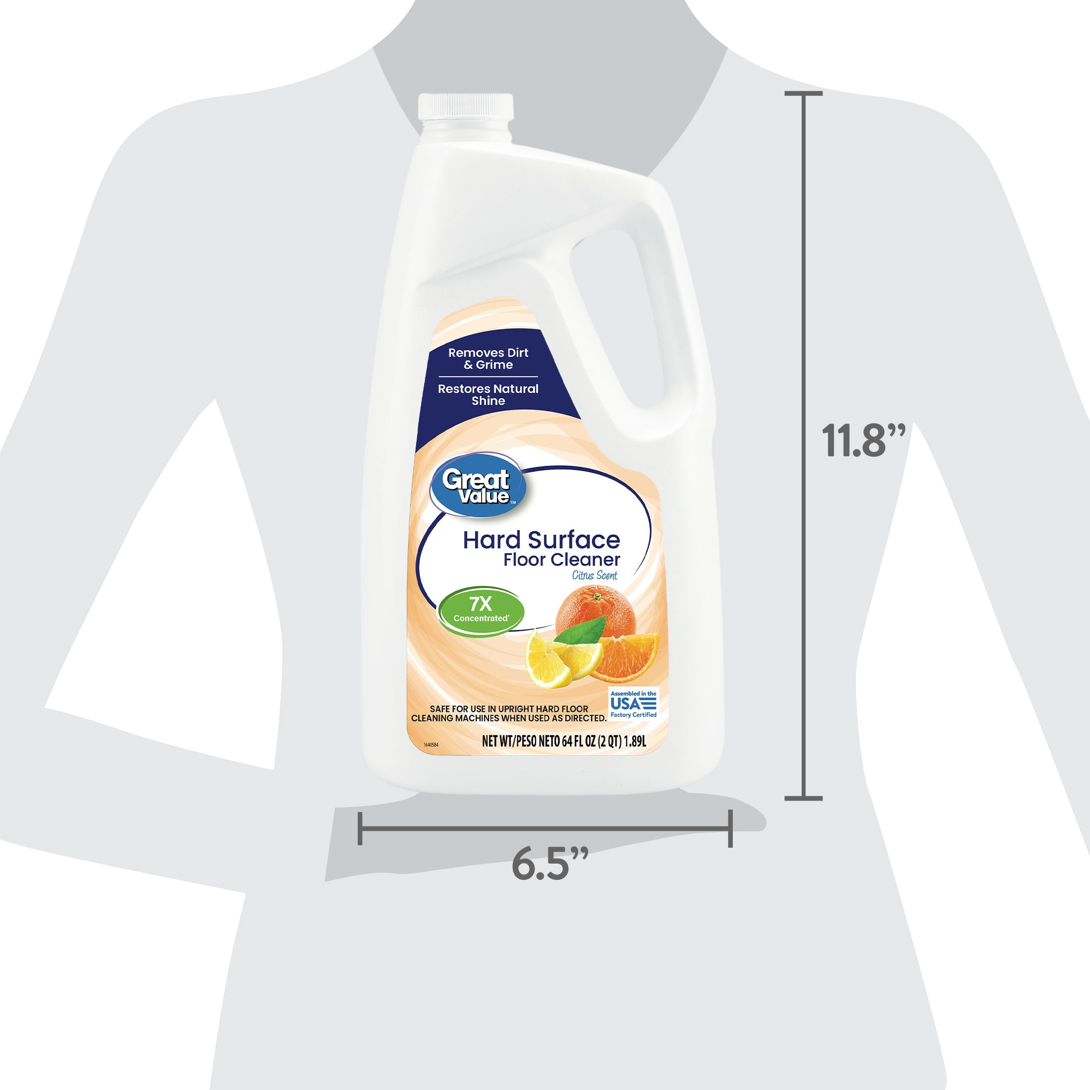 Great Value Hard Floor Cleaning Formula, Citrus, 64 oz