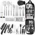 thumbnail image 1 of Juego de utensilios de cocina portátil para acampar 34 piezas kit de utensilios de cocina utensilios de cocina y parrilla de acero inoxidable juego de, 1 of 7