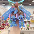 thumbnail image 2 of Disney Original Cartoon Keychain Anime Cute Stitch Figure Couple Backpack Pendent Keychians for Car Keys Ring Accessories GiftChina Gong Bohan LED, 2 of 2