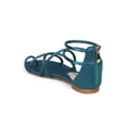 thumbnail image 3 of New Women Liliana Teena-1 Satin Toe Ring Strappy Gladiator Flat Sandal, 3 of 6