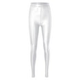 thumbnail image 4 of Choomomo Leggings Serrés de Performance de Danse Moderne de Rue Hip Hop Rave Extensible Brillant pour Femmes Blanc TG, 4 of 6