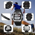thumbnail image 3 of SKMEI Men's Sports Watch, Waterproof Watch with Stopwatch Countdown Timer Alarm LED Function TPU Strap, Men Wristwatch, 3 of 9