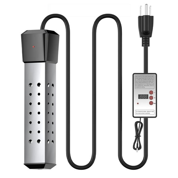 2000W Pool Heater for Inflatable Swimming Pool with Thermostat, Immersion Water Heater for Mini Above Ground Pool or Bathtub, Submersible Bucket Hot Bath Tub Water Heaters with 304 Stainless Guard