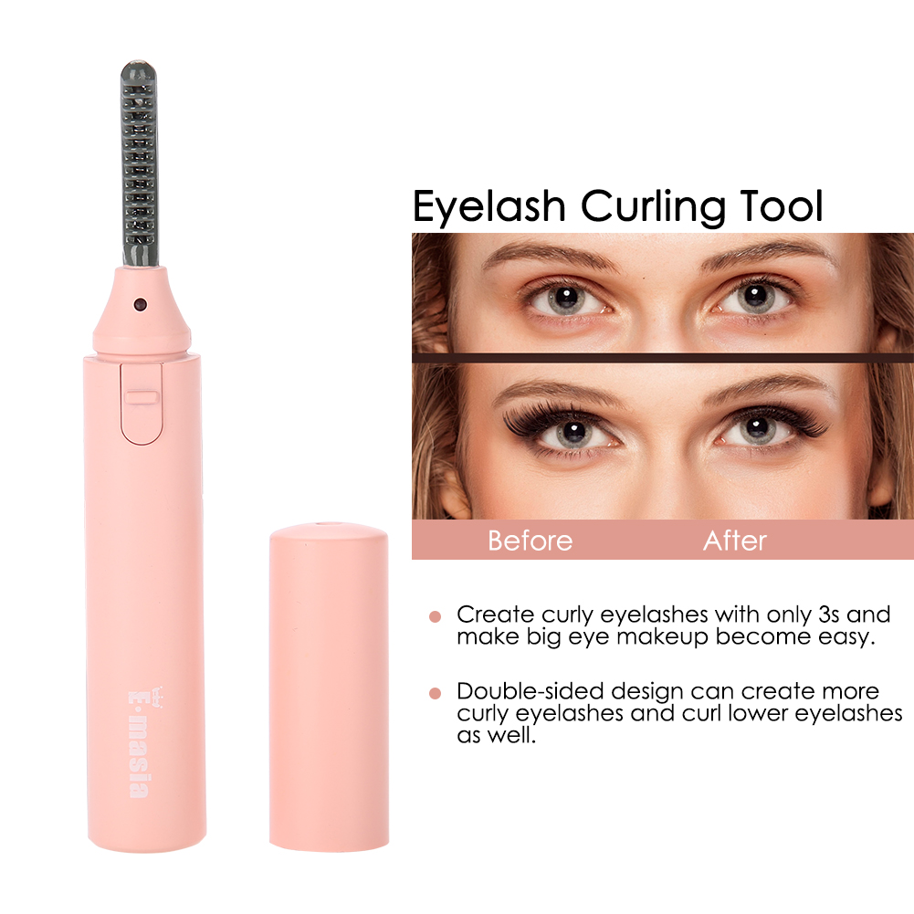 Tebru Electric Heated Eyelash Curler Mini Doublesided Eyelash Curling