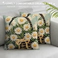 thumbnail image 3 of PHYHOO Daisy Pillow Covers Floral Spring Summer Pillows Decorative Throw Pillows You are My Light Green Stripes Cushion Case Farmhouse Decor for Couch Sofa, 3 of 5