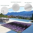thumbnail image 3 of Purple Lavender Outdoor Rug for Patio/Deck/Porch, Non-Slip Large Area Rug 5 x 8 Ft, Spring Watercolor Wildflowers Plant Black Indoor Outdoor Rugs Washable Area Rugs, Camping Rug Carpet Runner, 3 of 8
