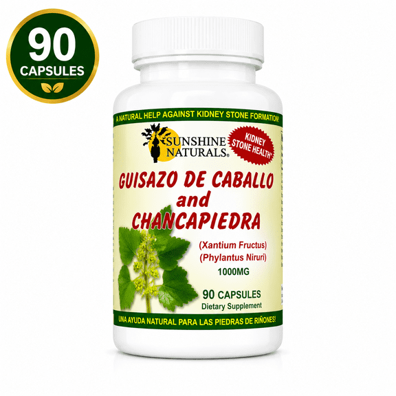 Sunshine Naturals Guisazo de Caballo and Chancapiedra, Kidney Stone Breaker, Dietary Supplements, 90 Capsules