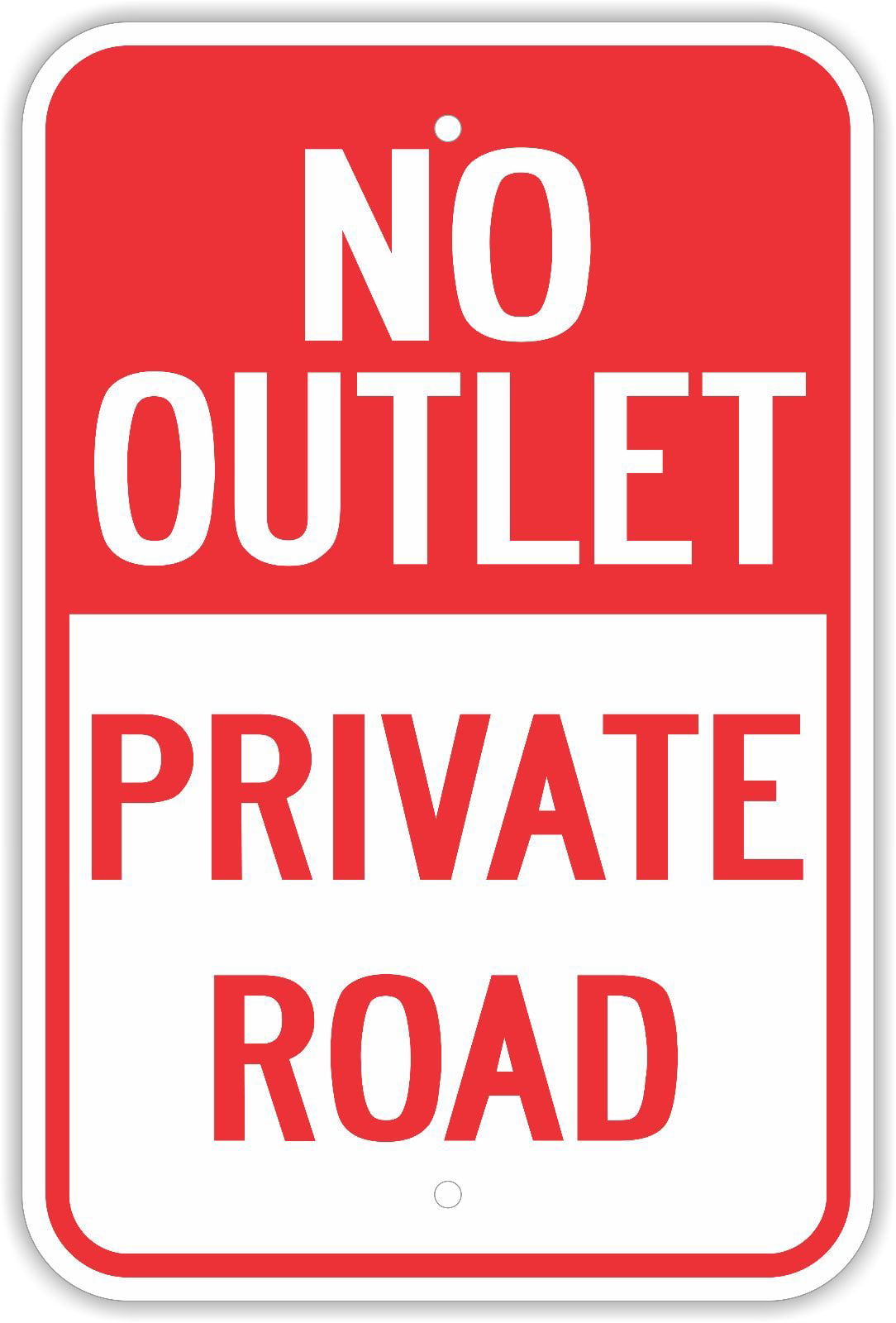 DEAD END PRIVATE ROAD 12"x18" ROAD STREET SIGN 