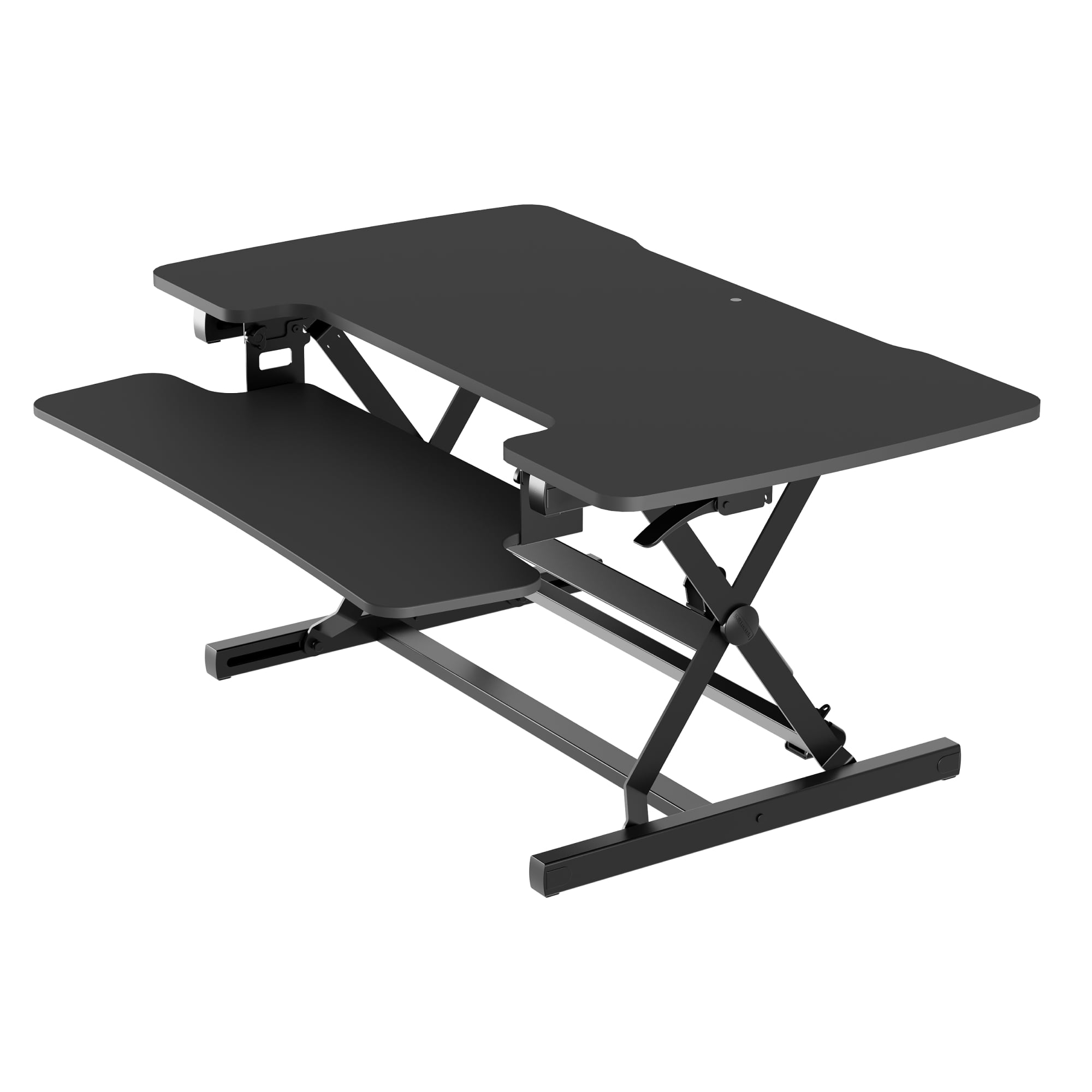 FLEXISPOT 42" Height Adjustable Stand Up Desk Converter - Smooth & Effortless Lift, Compatible with Dual Monitor Mount, Removable Keyboard Tray - Sit to Stand Riser, Black