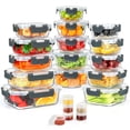 thumbnail image 1 of AMALEKO 42pcs Glass Food Storage Containers with Lids Set, 21 Containers & 21 Lids Glass Meal Prep Containers with Snap Locking L, 1 of 1