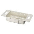 thumbnail image 3 of Unique Bargains Extendable Over the Sink Fruit Food Strainer Colanders Plastic Basket 1 Pc Beige, 3 of 6
