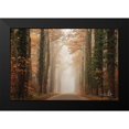 thumbnail image 2 of Podt, Martin 14x11 Black Modern Framed Museum Art Print Titled - Foggy Autumn Road, 2 of 5