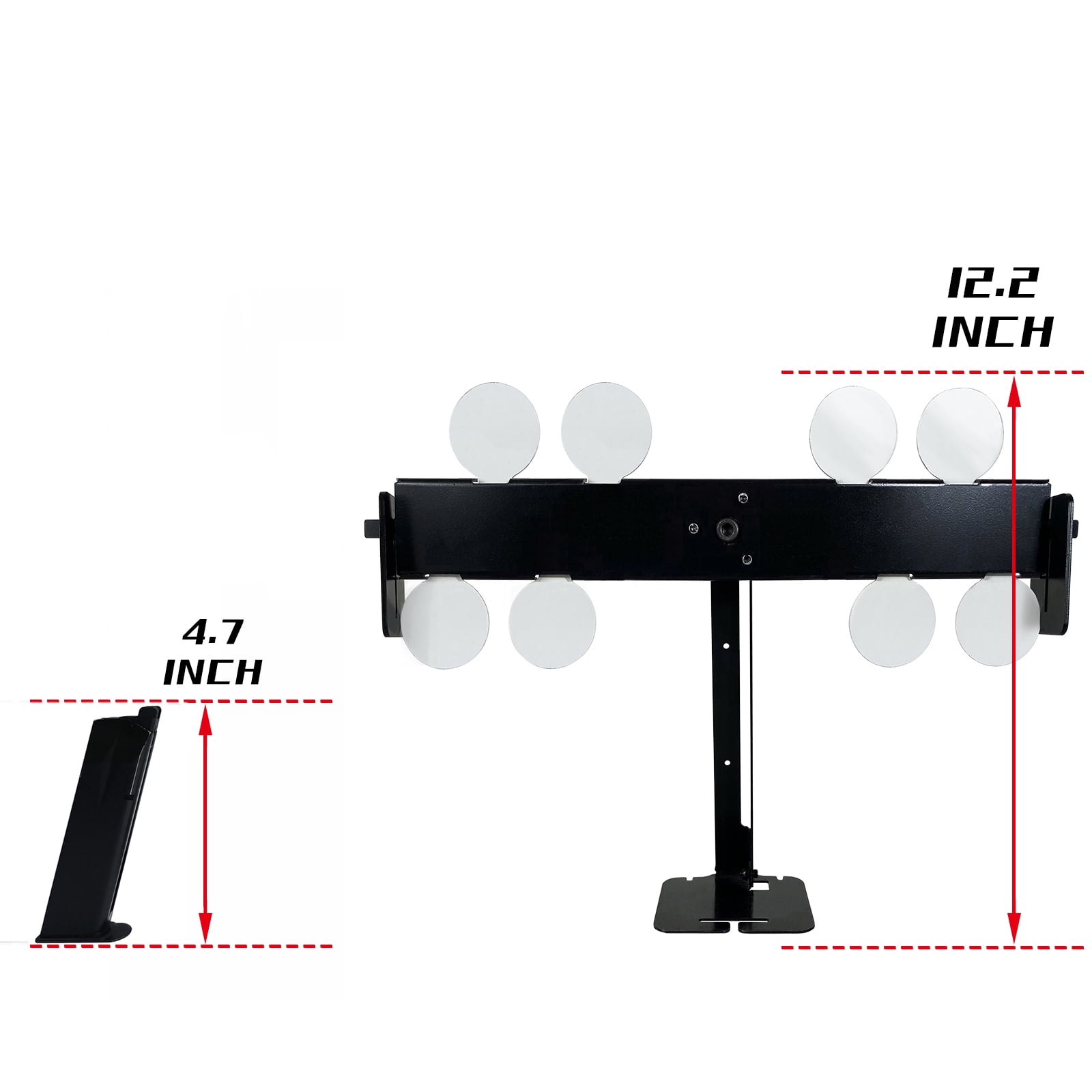 Atflbox Resetting and Rotate The Metal Shooting Target Stand with 8 Steel Plates for Airsoft BB Guns(Balance)