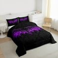 thumbnail image 3 of Homewish Gothic Purple Bat 3-Piece Full Size Comforter Sets for Teens Female Men,Bohemian Damask Bedding Comforter Set,Traditional Floral Flower Lightweight Bedding Sets,Super Cozy Room Decor, 3 of 8