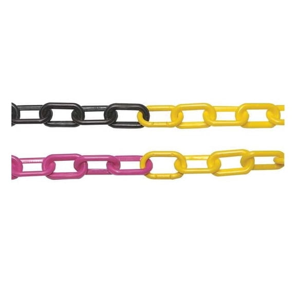 Plastic Chain, Black/Yellow, 100 ft Length, Gloss 50029-100
