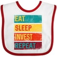 thumbnail image 3 of Inktastic Stock Broker Eat Sleep Invest Repeat Boys or Girls Baby Bib, 3 of 4