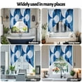 thumbnail image 6 of Abstract Circular Swag Curtain Valance for Windows, White Blue Stitching Gradient Window Treatments Short Swag Topper for Kitchen Windows Bathroom Bedroom, 36"x63", 6 of 8