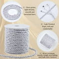 thumbnail image 6 of 1Roll 20M 3-Ply Polyester Twisted Cord Milan Cord for Home Decoration Upholstery Curtain Tieback Silver 4.5~5mm 21.87 Yards(20m)/Roll, 6 of 7