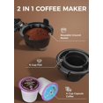 Premium Single Serve Coffee Maker Compatible with KCup Pods & Ground