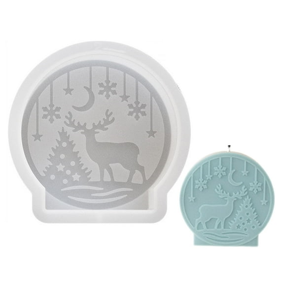 COOLHOOD Flexible Figurines Mold Candle Molds Clay Molds Christmas Series Hand Making Molds Silicone Texture for Making Craft