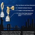 thumbnail image 2 of Gem Stone King 10K Yellow Gold White Moissanite and Lab Grown Diamond Stud Dangle Earrings for Women | 1.39 Cttw | Gemstone Birthstone | Pear Shape 7X5MM, 2 of 6