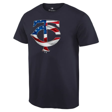 Minnesota Twins Fanatics Branded 2019 Stars & Stripes Big & Tall Primary Logo Banner Wave T-Shirt -