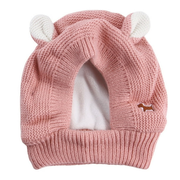 Billuyoard Gorro de calavera cálido de felpa y grueso para niños, gorro cálido y acogedor para niños, gorro de calavera cálido, sombreros Ropa para mascotas rosa