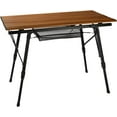 thumbnail image 1 of Outdoor Camping Table Folding Picnic Table with Roll Up Table Top and Adjustable Aluminum Legs, Brown, 1 of 6