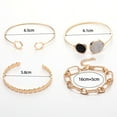 thumbnail image 6 of Hyasfey 4 Pcs/Set Women Bracelet Set Marble Opening Adjustable Length Alloy Lobster Clip Retro Hollow Chain Lady Bangle Set Wrist Prom Daily Jewelry, 6 of 7