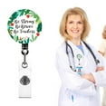 thumbnail image 2 of Flower Print Retractable Badge Holder for Nurse Doctor Student Teacher, 2 of 20
