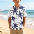 thumbnail image 2 of Atogsazn Kids Boys Hawaiian Floral Printed Shirts Children Casual Button Down Short Sleeve Shirt Beach Summer Tops White 9-10 Years Fashion, 2 of 8
