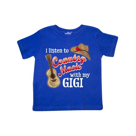 

Inktastic I Listen to Country Music with my Gigi Guitar and Hat Gift Toddler Boy or Toddler Girl T-Shirt