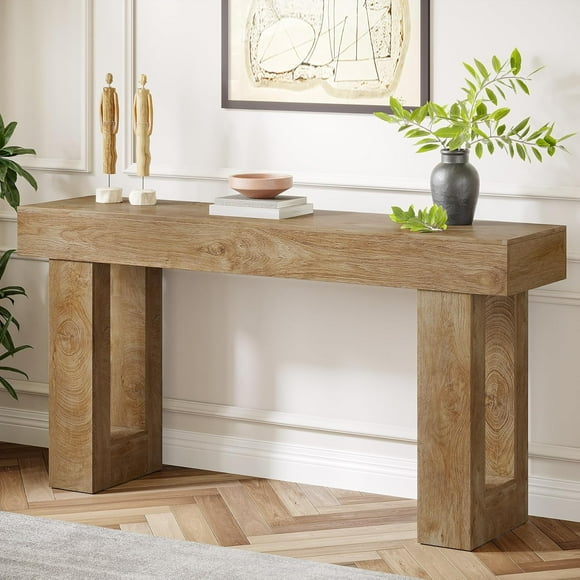 Tribesigns 63-Inch Long Console Table, Farmhouse Wooden Sofa Table Behind The Couch