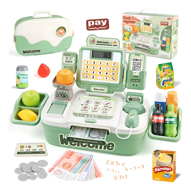 Caja Registradora Supermercado Juguete 42ps Regalo Nino Xtellar verde