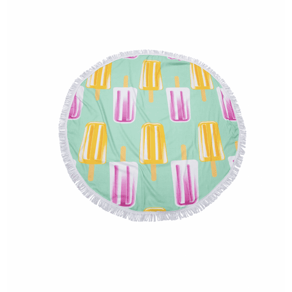 Moda At Home 100% Cotton Summer Beach Towel Round Popsicle 55" Diameter