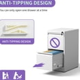 thumbnail image 3 of 2-Drawer Steel File Cabinet | Smooth Operation in Office | Long-Lasting Powder-Coated Metal | Anti-Tilt Safety Feature, 3 of 7