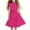 8#Hot Pink, variant on AUNVITO Girls Summer Dress | High-Necked A-Line Dress with Ruffled Sleeves & Tiered Flared Skirt | Waist Tie Party Dress for Toddlers Age 5-15Years