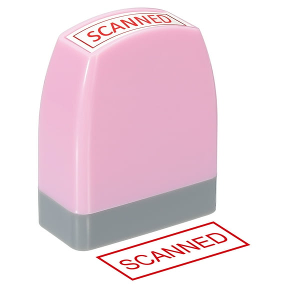 Uxcell Scanned Notice Stamp Self Inking, Office Stamps Message Stamp