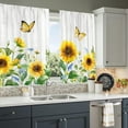 thumbnail image 4 of Rustic Sunflowers Blackout Curtains Farmhouse Kitchen Curtains Floral Country Kitchen Curtains Summer Short Tier Curtain for Kitchen Rural Wood Texture Theme Decor for Bedroom Living Room 26"x36", 4 of 6